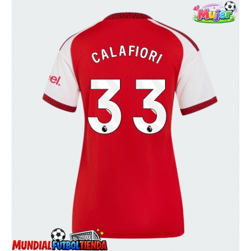 Camiseta Arsenal Riccardo Calafiori #33 Primera Equipación Replica 2026-27 para mujer mangas cortas